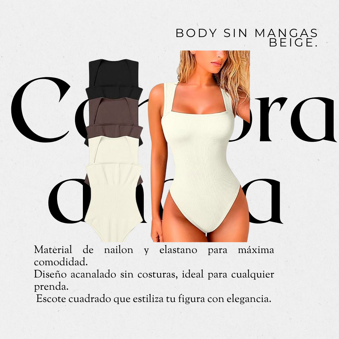 BODY PARA MUJER SIN MANGA CON ESCOTE CUADRADO — XELO TENGO