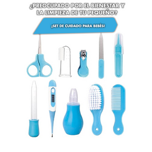 SET PARA CUIDADO DEL BEBÉ 10 EN 1 COLOR CELES — XELO TENGO