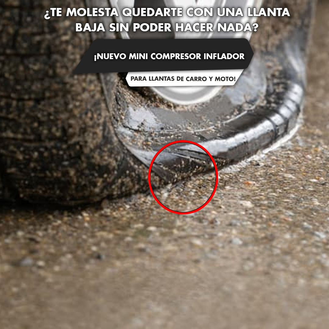 POTENTE COMPRESOR INFLADOR PARA CARROS MOTOS BICICLETAS ETC — XELO TENGO