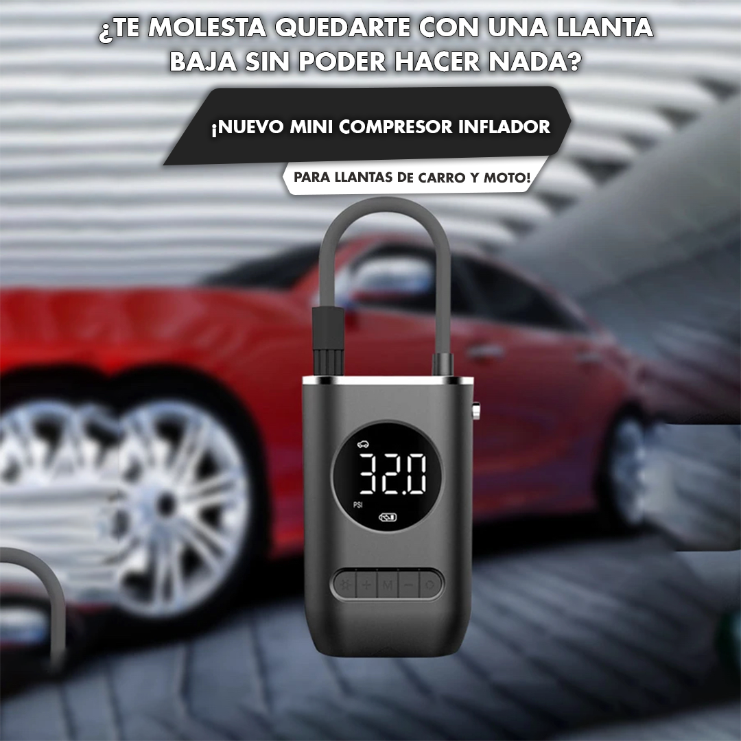 POTENTE COMPRESOR INFLADOR PARA CARROS MOTOS BICICLETAS ETC — XELO TENGO